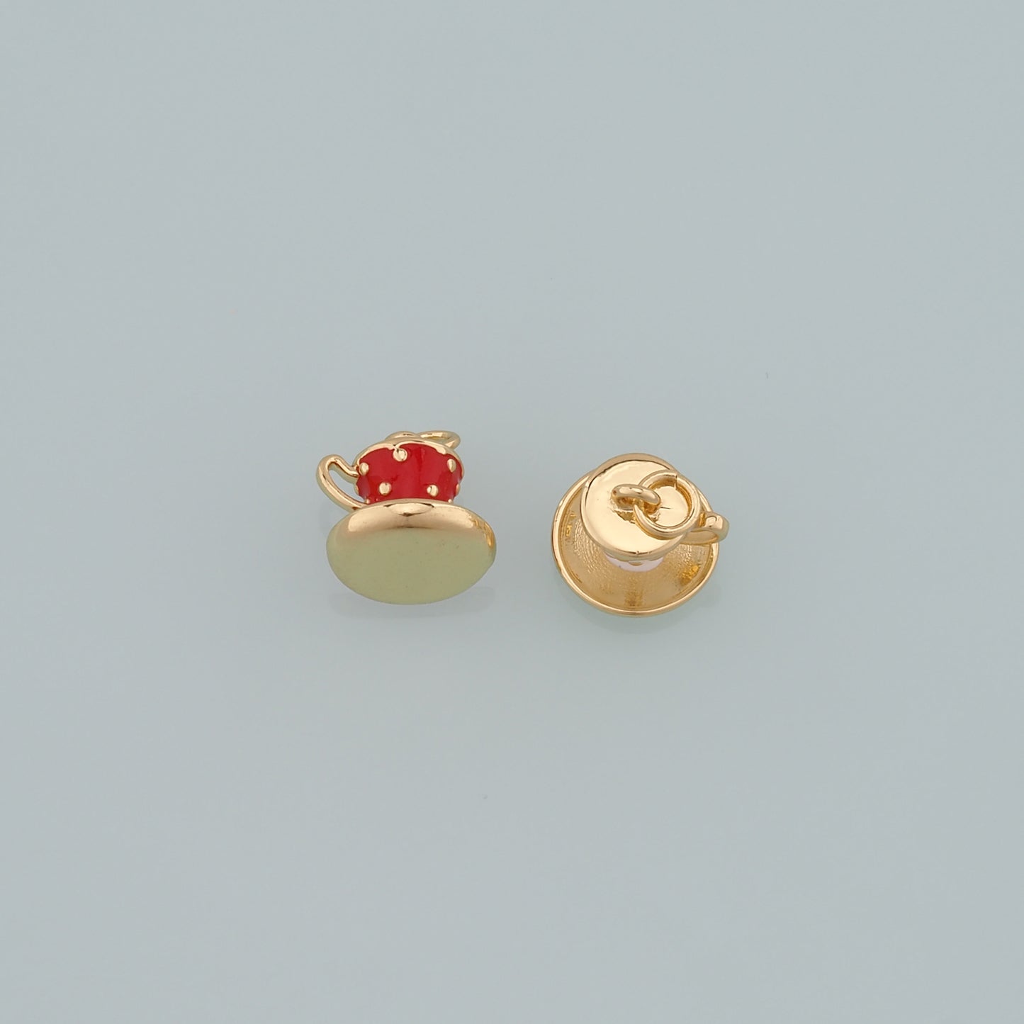 Gold Cup Charms,18K Gold Filled Coffee Cup Pendant,Enamel Cup Charm Bracelet Necklace for DIY Jewelry Making Supply