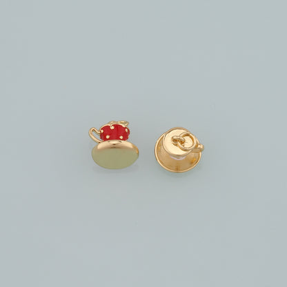 Gold Cup Charms,18K Gold Filled Coffee Cup Pendant,Enamel Cup Charm Bracelet Necklace for DIY Jewelry Making Supply