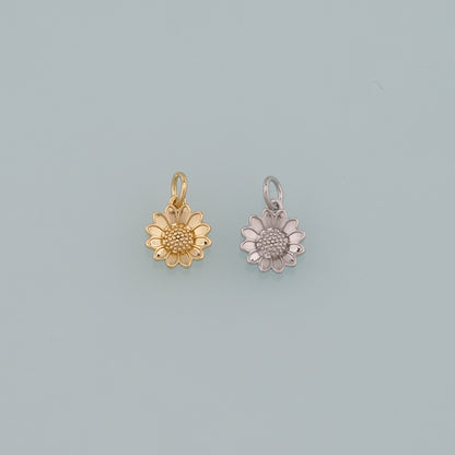 Gold Daisy Charms,18K Gold Filled Daisy Pendant,Sunflower Charm Bracelet Necklace for DIY Jewelry Making Supply