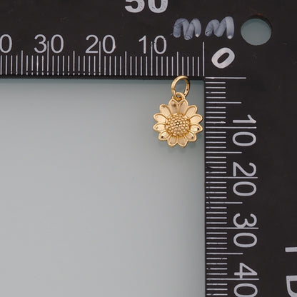 Gold Daisy Charms,18K Gold Filled Daisy Pendant,Sunflower Charm Bracelet Necklace for DIY Jewelry Making Supply