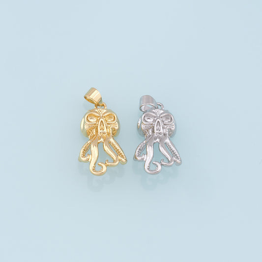 Gold Octopus Charms,18K Gold Filled Octopus Pendant,Octopus Charm Bracelet Necklace for DIY Jewelry Making Supply