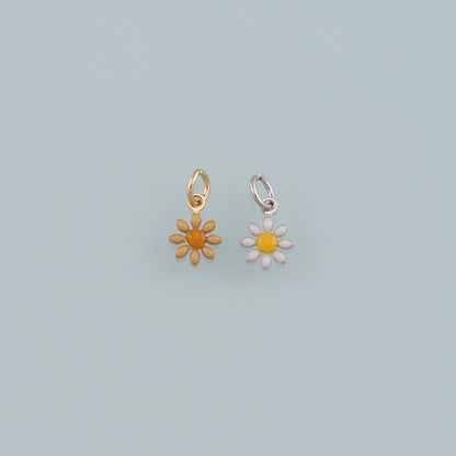 Gold Flower Charms,18K Gold Filled Flower Pendant,Enamel Flower Charm Bracelet Necklace for DIY Jewelry Making Supply