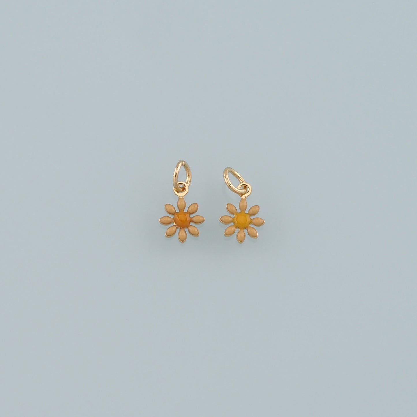 Gold Flower Charms,18K Gold Filled Flower Pendant,Enamel Flower Charm Bracelet Necklace for DIY Jewelry Making Supply