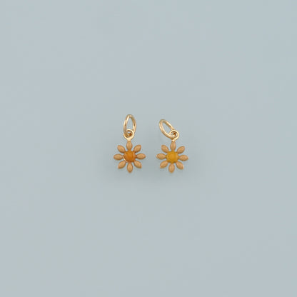 Gold Flower Charms,18K Gold Filled Flower Pendant,Enamel Flower Charm Bracelet Necklace for DIY Jewelry Making Supply