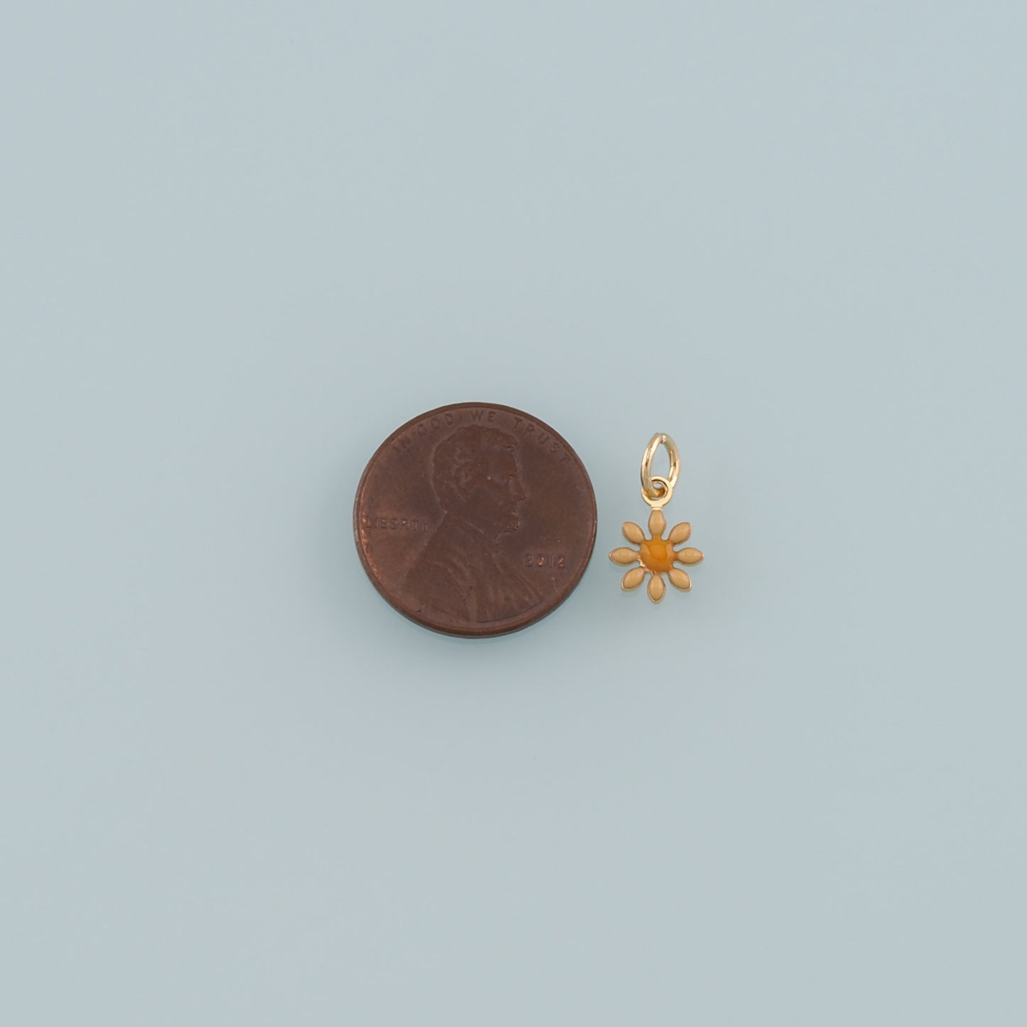 Gold Flower Charms,18K Gold Filled Flower Pendant,Enamel Flower Charm Bracelet Necklace for DIY Jewelry Making Supply
