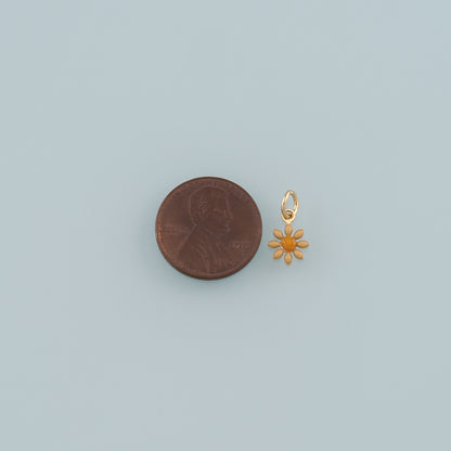 Gold Flower Charms,18K Gold Filled Flower Pendant,Enamel Flower Charm Bracelet Necklace for DIY Jewelry Making Supply
