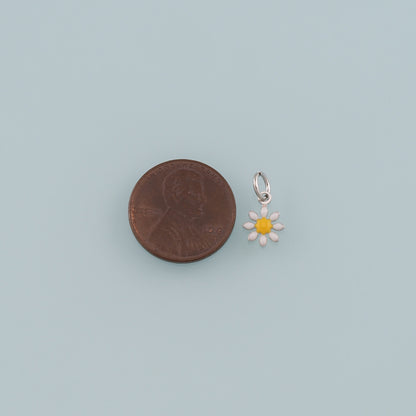 Gold Flower Charms,18K Gold Filled Flower Pendant,Enamel Flower Charm Bracelet Necklace for DIY Jewelry Making Supply