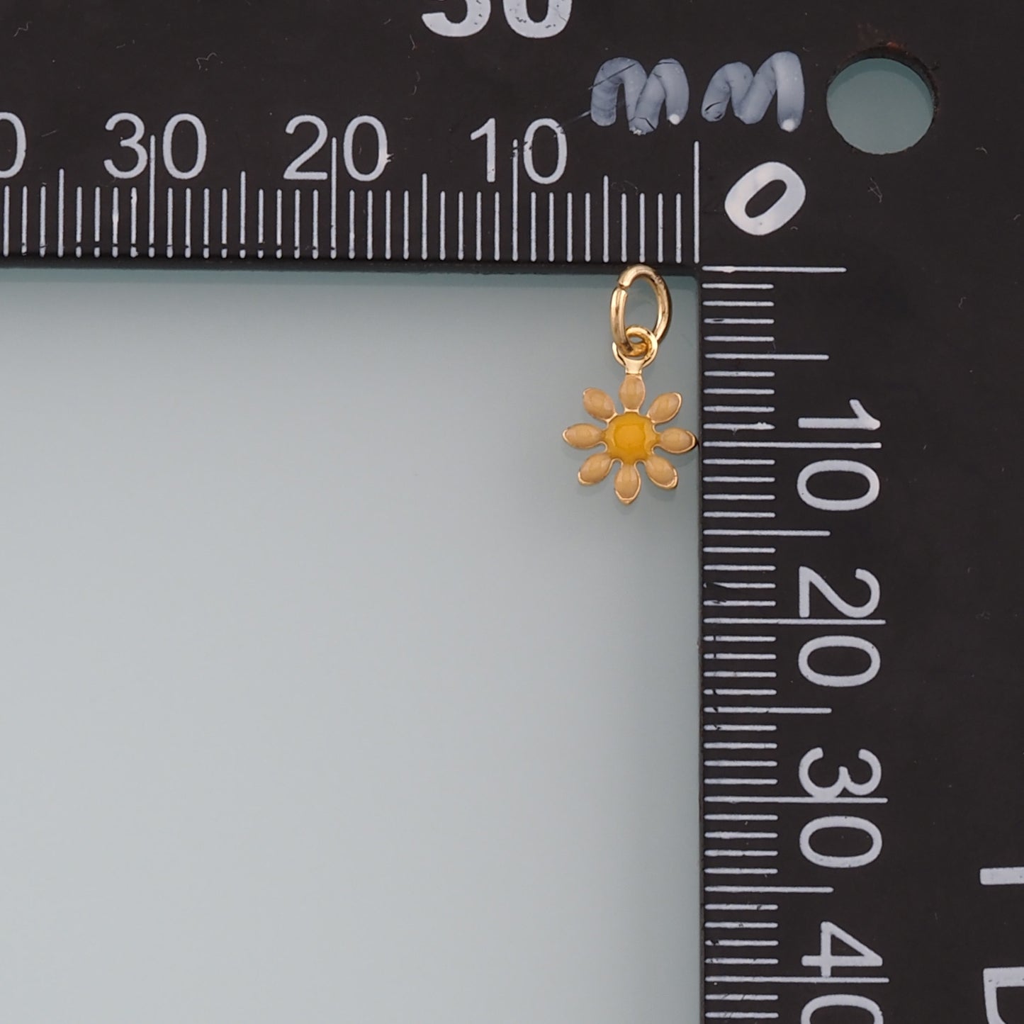 Gold Flower Charms,18K Gold Filled Flower Pendant,Enamel Flower Charm Bracelet Necklace for DIY Jewelry Making Supply