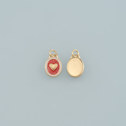 Gold Heart Charms,18K Gold Filled Heart Pendant,Enamel Heart Charm Bracelet Necklace for DIY Jewelry Making Supply