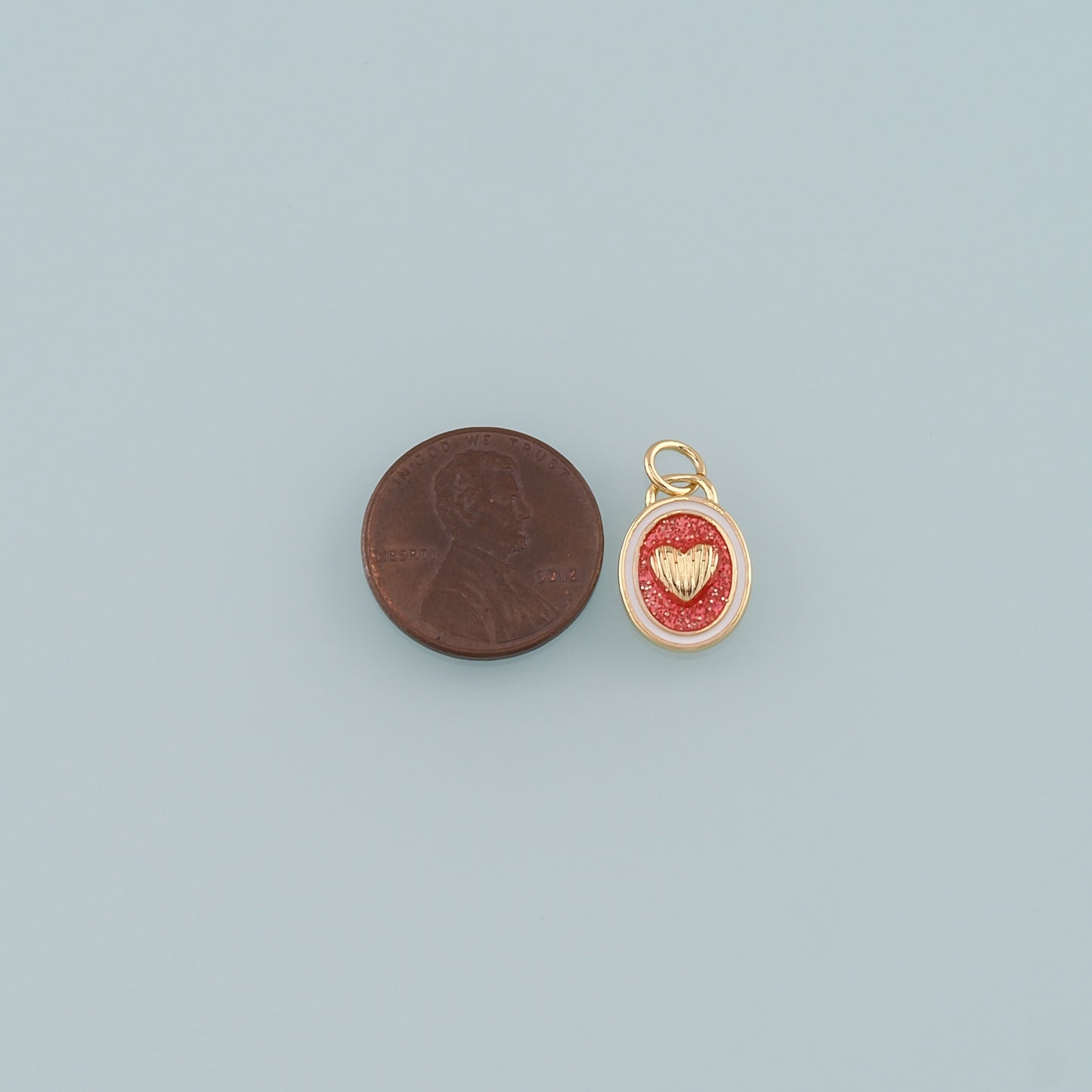 Gold Heart Charms,18K Gold Filled Heart Pendant,Enamel Heart Charm Bracelet Necklace for DIY Jewelry Making Supply