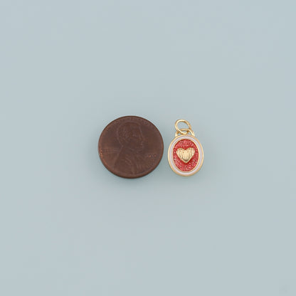 Gold Heart Charms,18K Gold Filled Heart Pendant,Enamel Heart Charm Bracelet Necklace for DIY Jewelry Making Supply