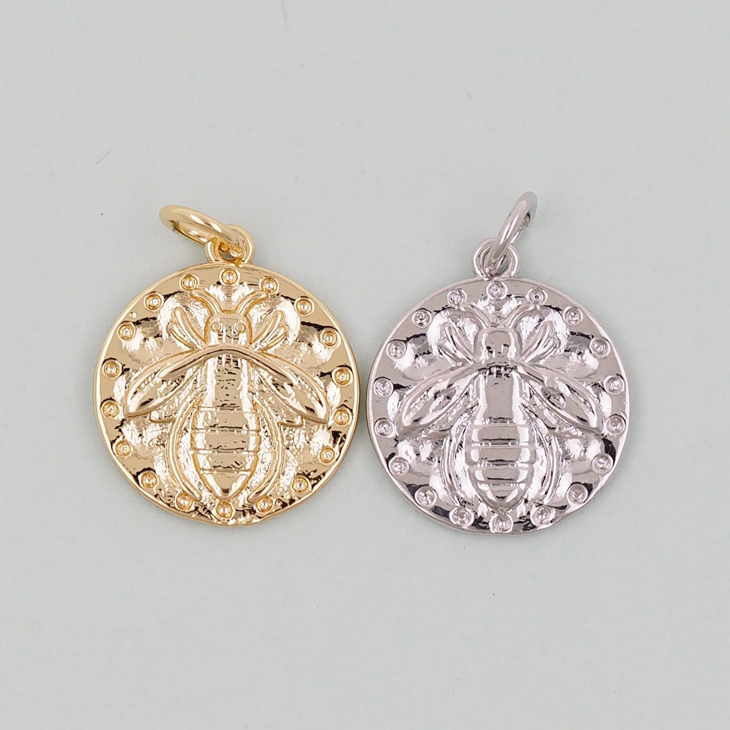 Gold Bee Charms,18K Gold Filled Bee Pendant,Bee Charm Bracelet Necklace for DIY Jewelry Making Supply