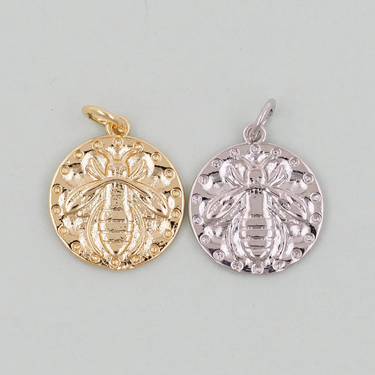 Gold Bee Charms,18K Gold Filled Bee Pendant,Bee Charm Bracelet Necklace for DIY Jewelry Making Supply