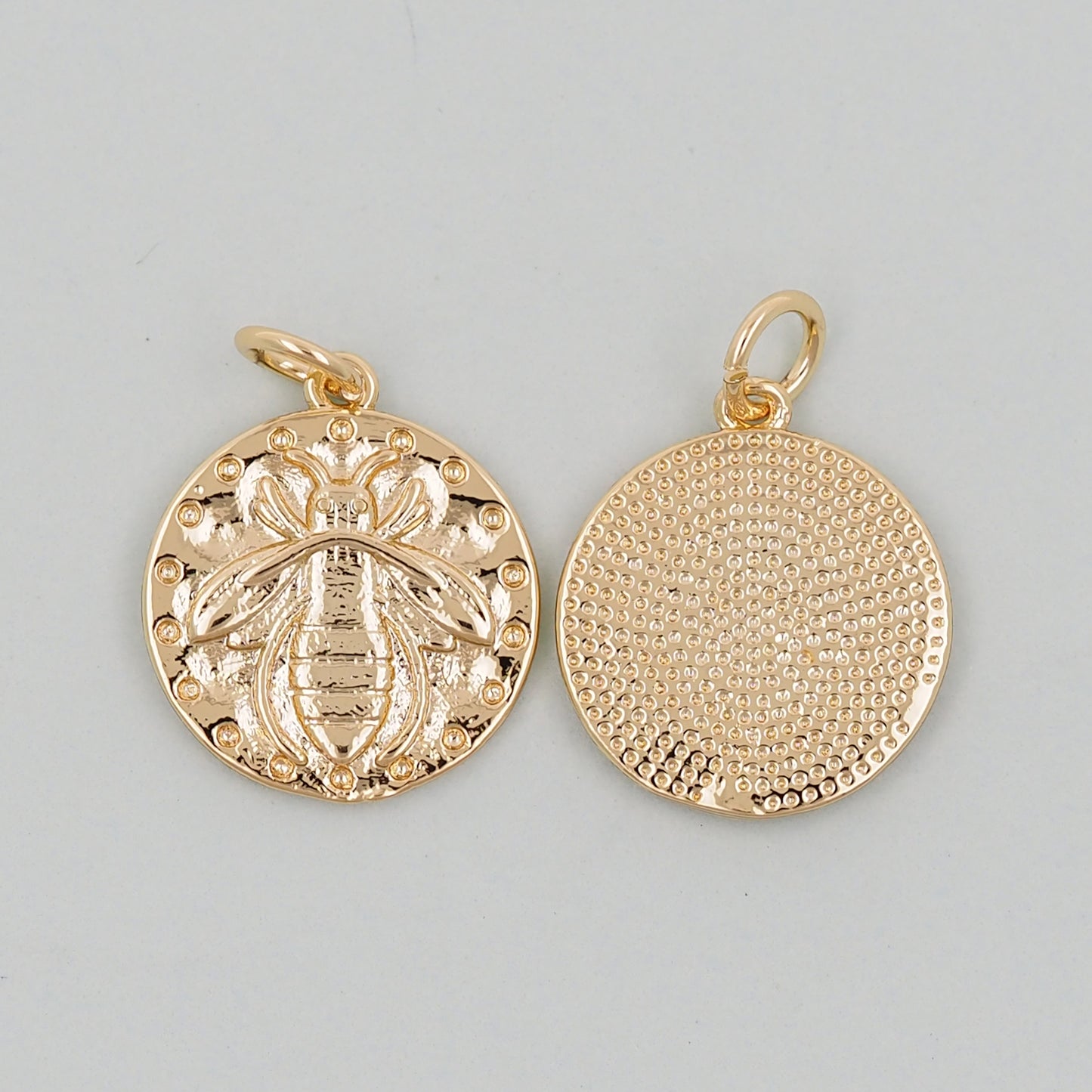 Gold Bee Charms,18K Gold Filled Bee Pendant,Bee Charm Bracelet Necklace for DIY Jewelry Making Supply