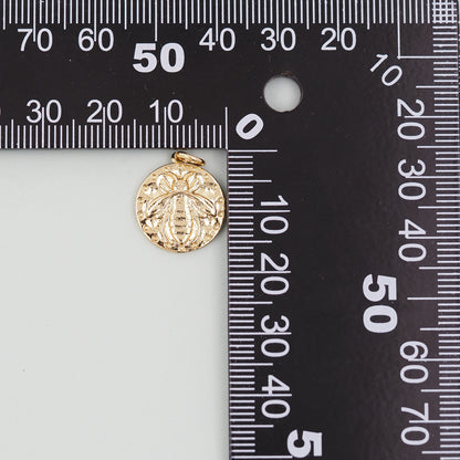 Gold Bee Charms,18K Gold Filled Bee Pendant,Bee Charm Bracelet Necklace for DIY Jewelry Making Supply