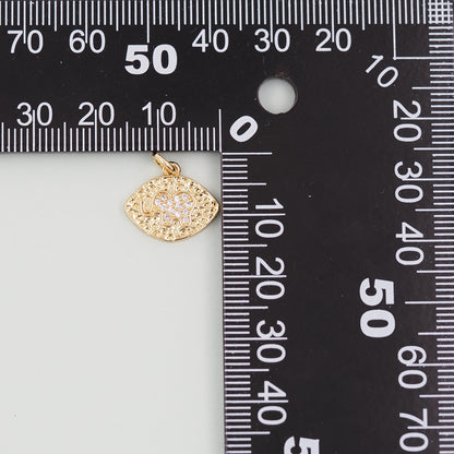 Gold Oval Elephant Charms,18K Gold Filled CZ Elephant Pendant,Elephant Charm Bracelet Necklace for DIY Jewelry Making Supply
