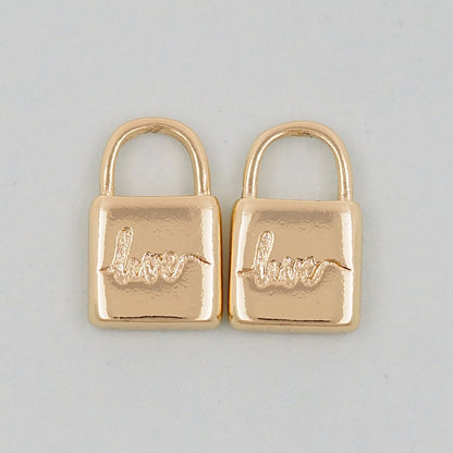 Gold Key Lock Charms,18K Gold Filled Key Pendant,Lock Charm Bracelet Necklace for DIY Jewelry Making Supply