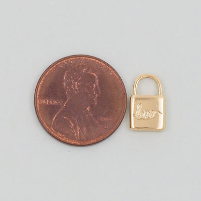 Gold Key Lock Charms,18K Gold Filled Key Pendant,Lock Charm Bracelet Necklace for DIY Jewelry Making Supply