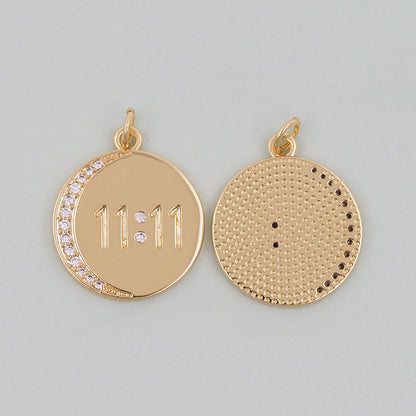 Gold 11:11 Charms,18K Gold Filled Angel numbers Pendant,Angel numbers Charm Bracelet Necklace for DIY Jewelry Making Supply
