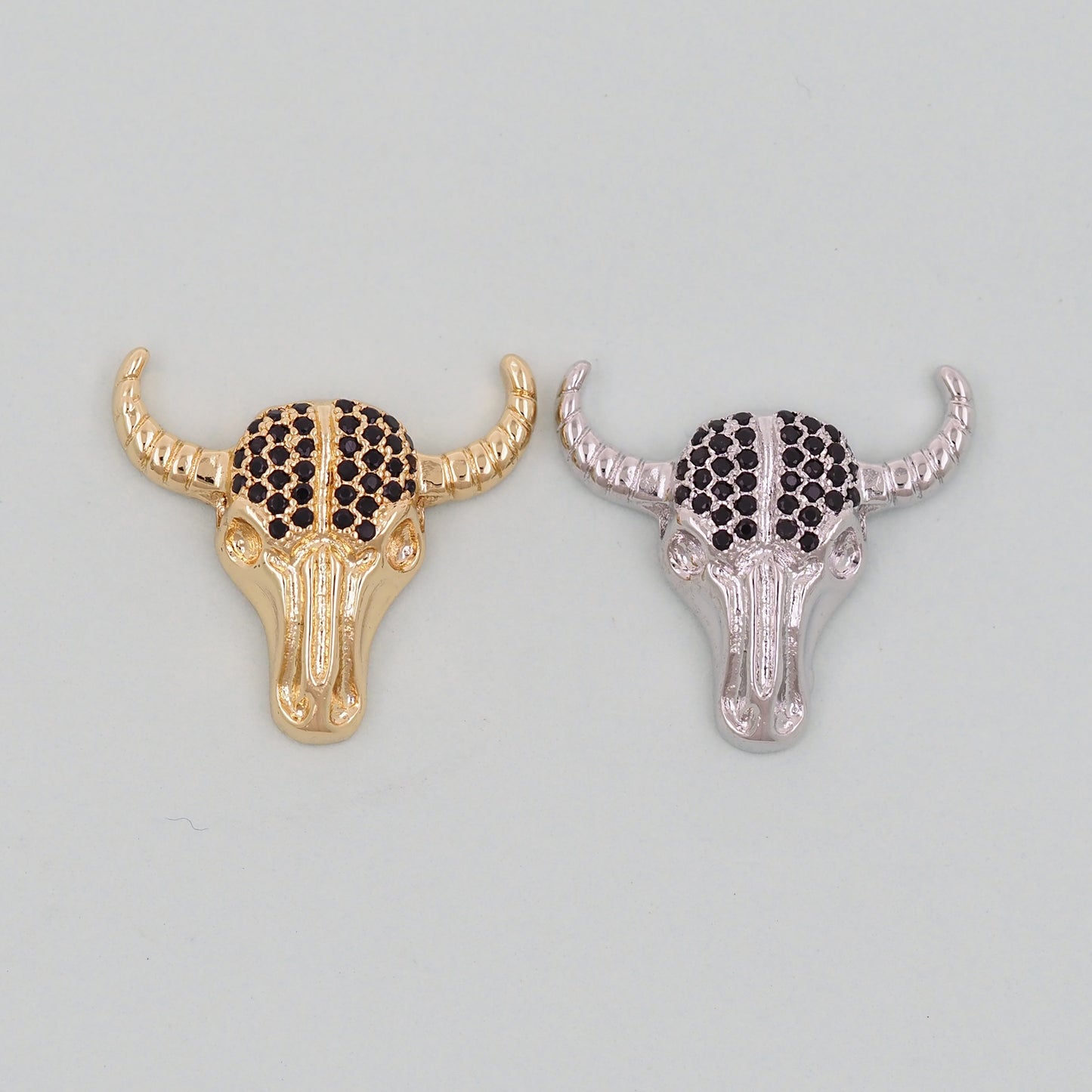Gold Horns Charms,18K Gold Filled cow head Pendant,cow head Charm Bracelet Necklace for DIY Jewelry Making Supply