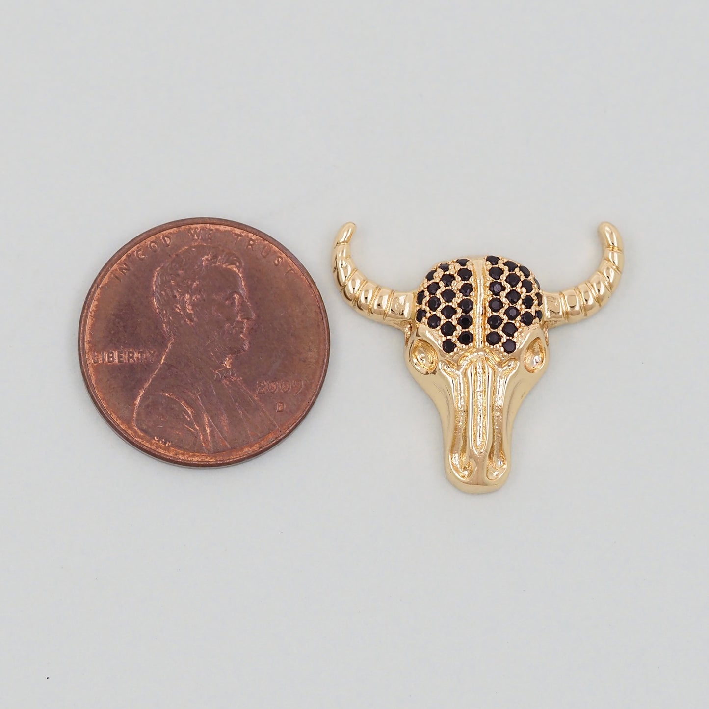 Gold Horns Charms,18K Gold Filled cow head Pendant,cow head Charm Bracelet Necklace for DIY Jewelry Making Supply