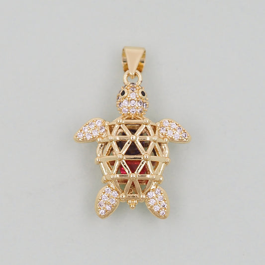 Gold Turtle Charms,18K Gold Filled Turtle Pendant,Turtle Charm Bracelet Necklace for DIY Jewelry Making Supply