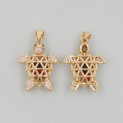 Gold Turtle Charms,18K Gold Filled Turtle Pendant,Turtle Charm Bracelet Necklace for DIY Jewelry Making Supply