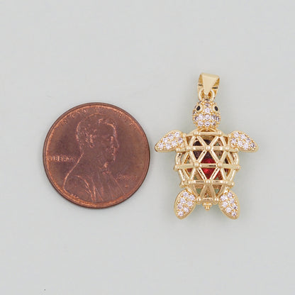 Gold Turtle Charms,18K Gold Filled Turtle Pendant,Turtle Charm Bracelet Necklace for DIY Jewelry Making Supply