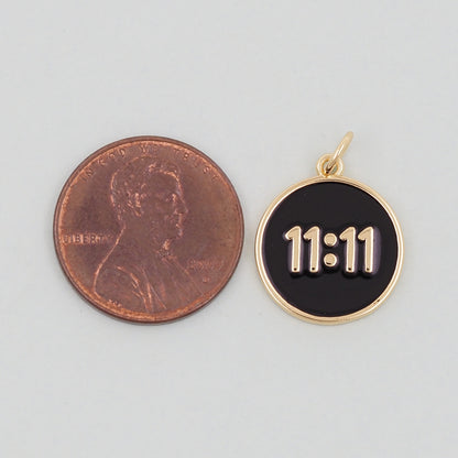Gold 11:11 Charms,18K Gold Filled angel numbers Pendant,angel numbers Charm Bracelet Necklace for DIY Jewelry Making Supply