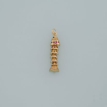 Gold Fish Charms,18K Gold Filled Fish Pendant,CZ Micro Pave Ocean Charm Bracelet Necklace for DIY Jewelry Making Supply
