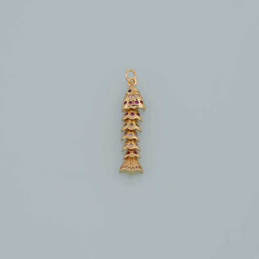 Gold Fish Charms,18K Gold Filled Fish Pendant,CZ Micro Pave Ocean Charm Bracelet Necklace for DIY Jewelry Making Supply