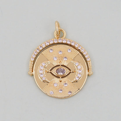 Gold Evil Eye Charms,18K Gold Filled Evil Eye Pendant,Evil Eye Charm Bracelet Necklace for DIY Jewelry Making Supply