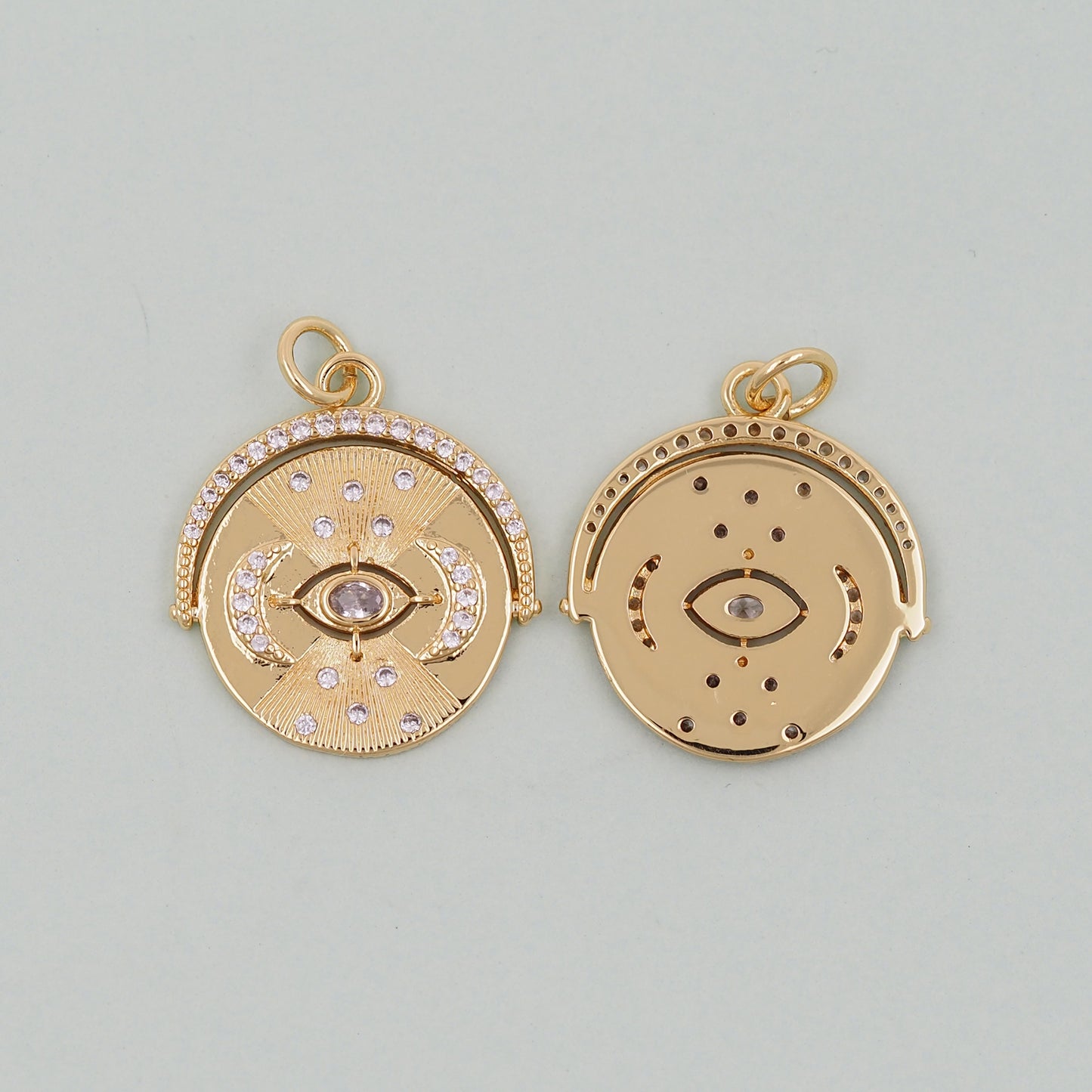 Gold Evil Eye Charms,18K Gold Filled Evil Eye Pendant,Evil Eye Charm Bracelet Necklace for DIY Jewelry Making Supply