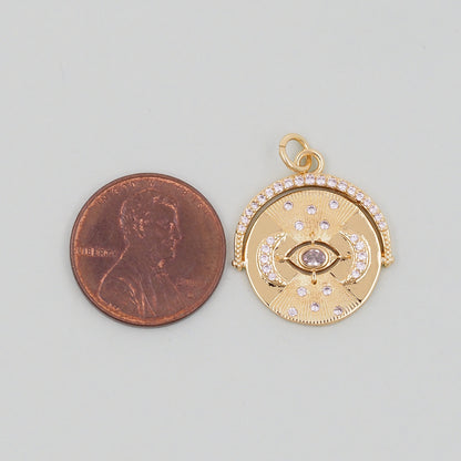 Gold Evil Eye Charms,18K Gold Filled Evil Eye Pendant,Evil Eye Charm Bracelet Necklace for DIY Jewelry Making Supply