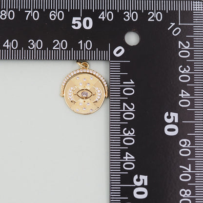 Gold Evil Eye Charms,18K Gold Filled Evil Eye Pendant,Evil Eye Charm Bracelet Necklace for DIY Jewelry Making Supply