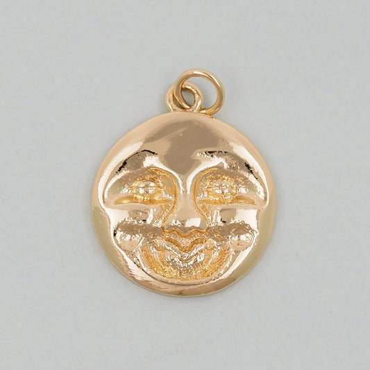 Gold Sun Charms,18K Gold Filled Sun Pendant,celestial  Charm Bracelet Necklace for DIY Jewelry Making Supply