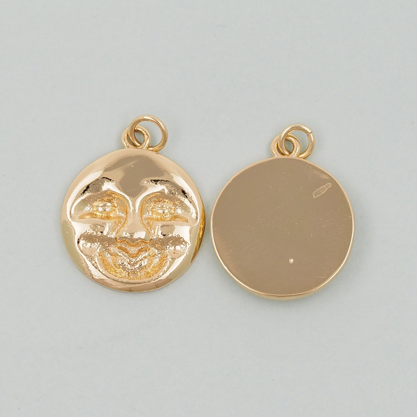 Gold Sun Charms,18K Gold Filled Sun Pendant,celestial  Charm Bracelet Necklace for DIY Jewelry Making Supply