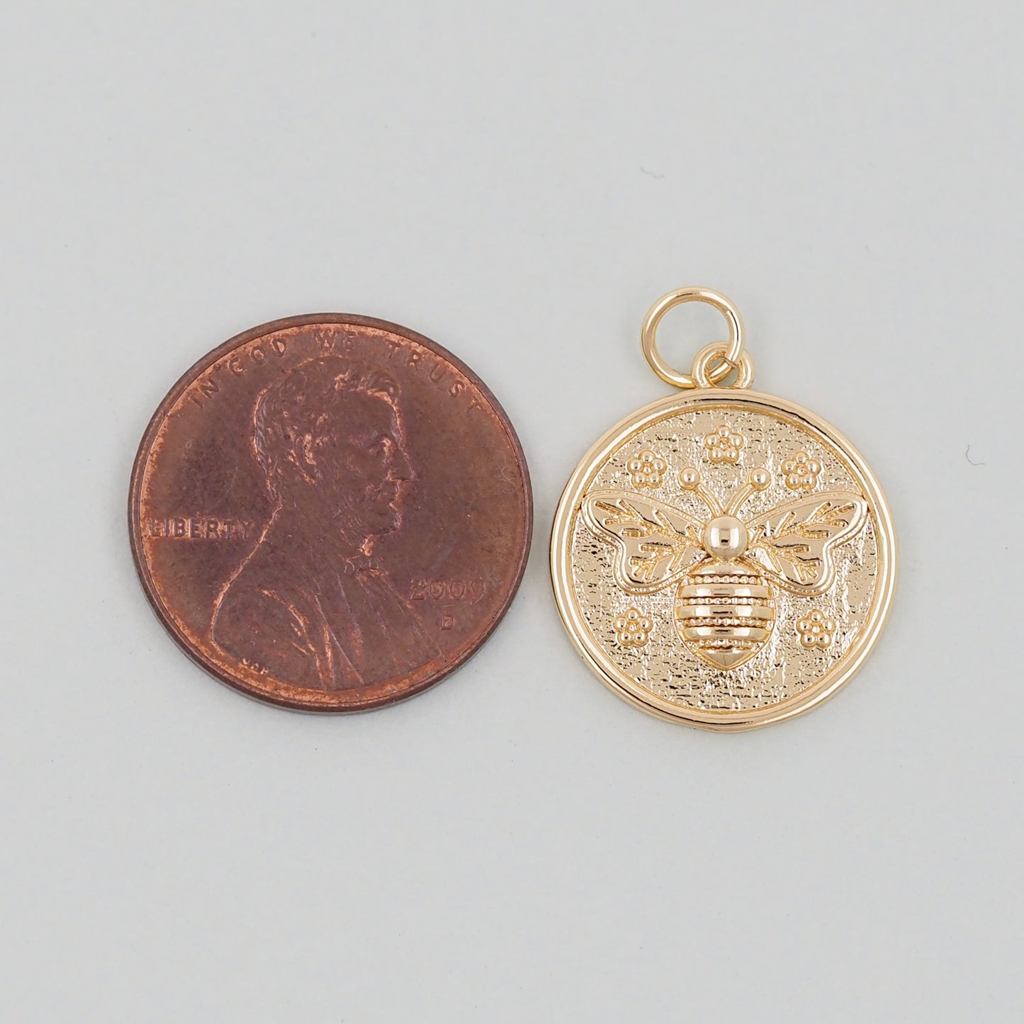 Gold Bee Charms,18K Gold Filled Bee Pendant,Bee Charm Bracelet Necklace for DIY Jewelry Making Supply
