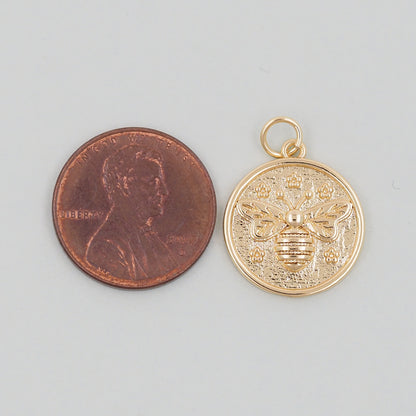 Gold Bee Charms,18K Gold Filled Bee Pendant,Bee Charm Bracelet Necklace for DIY Jewelry Making Supply
