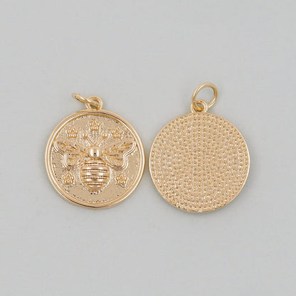 Gold Bee Charms,18K Gold Filled Bee Pendant,Bee Charm Bracelet Necklace for DIY Jewelry Making Supply
