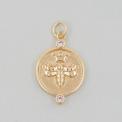 Gold Bee Charms,18K Gold Filled Bee Pendant,Bee Charm Bracelet Necklace for DIY Jewelry Making Supply