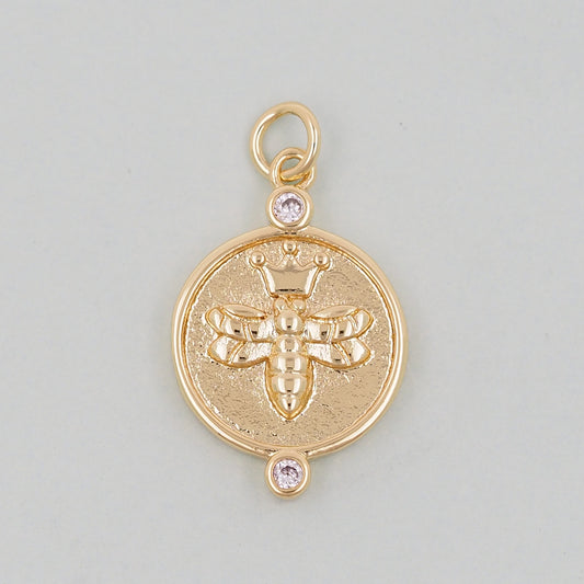 Gold Bee Charms,18K Gold Filled Bee Pendant,Bee Charm Bracelet Necklace for DIY Jewelry Making Supply