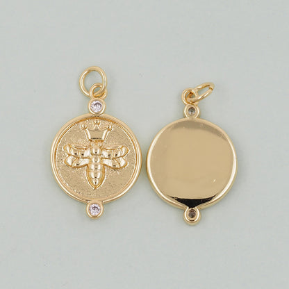 Gold Bee Charms,18K Gold Filled Bee Pendant,Bee Charm Bracelet Necklace for DIY Jewelry Making Supply