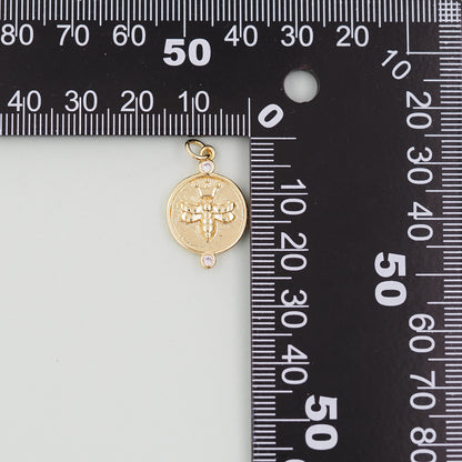 Gold Bee Charms,18K Gold Filled Bee Pendant,Bee Charm Bracelet Necklace for DIY Jewelry Making Supply