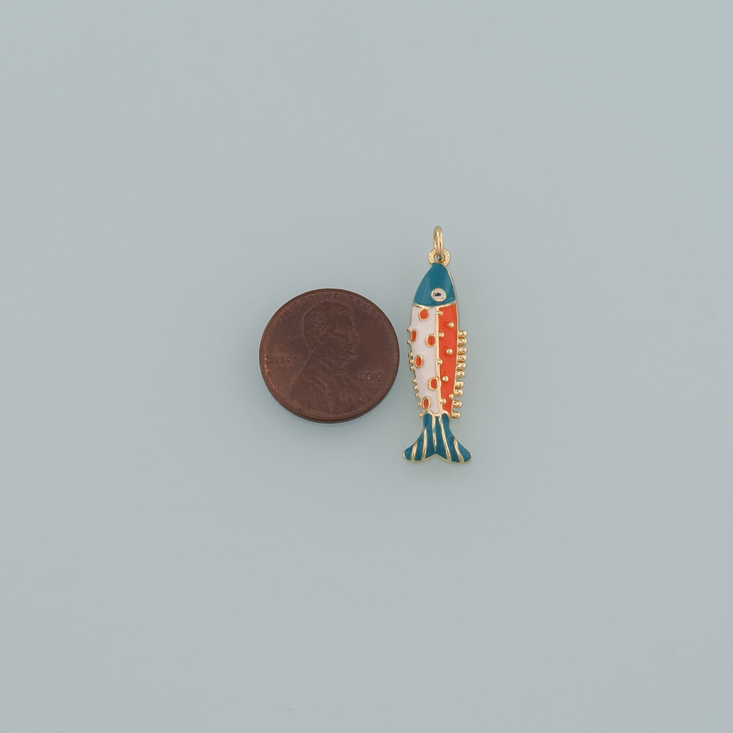 Gold Fish Charms,18K Gold Filled Fish Pendant,Enamel Ocean Charm Bracelet Necklace for DIY Jewelry Making Supply