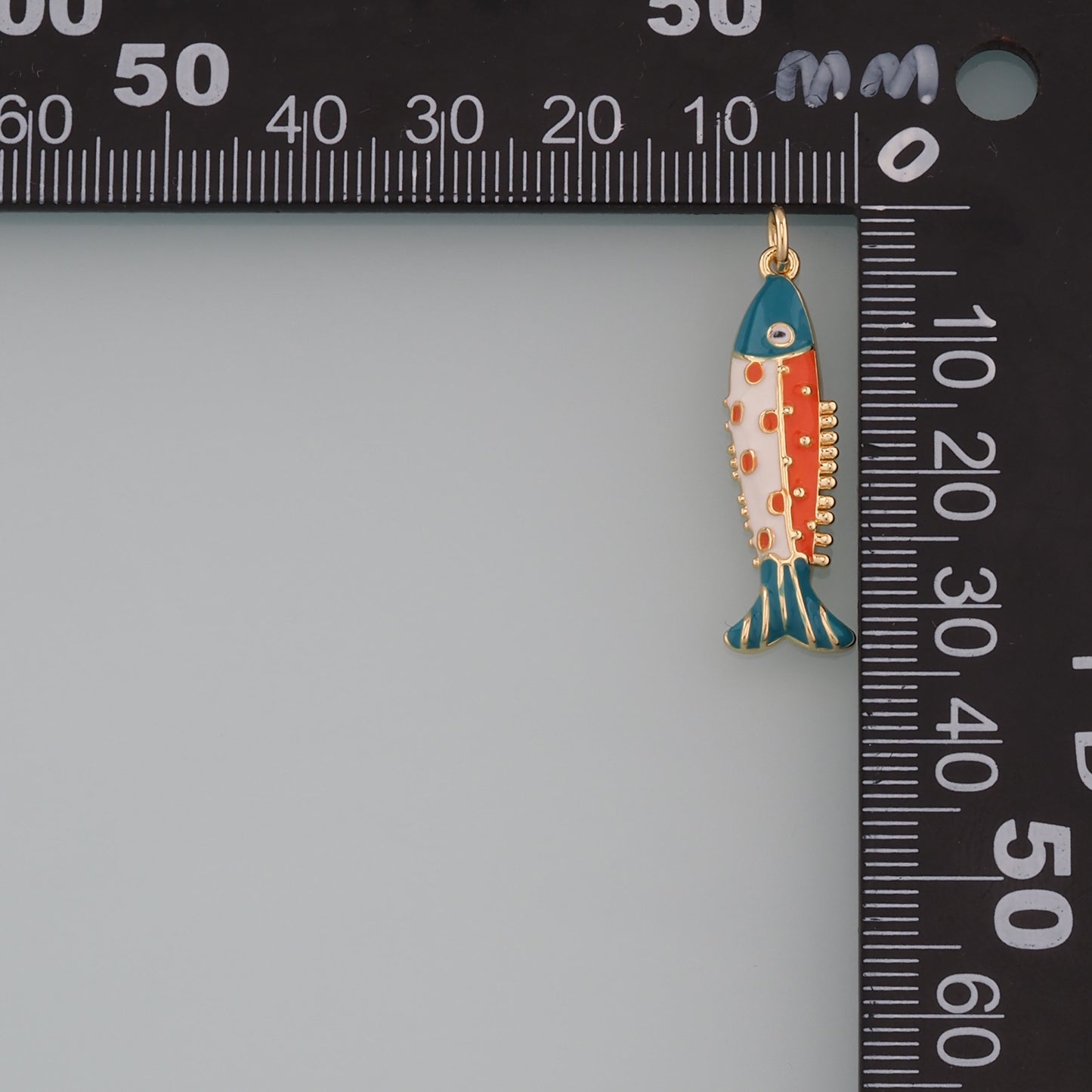 Gold Fish Charms,18K Gold Filled Fish Pendant,Enamel Ocean Charm Bracelet Necklace for DIY Jewelry Making Supply