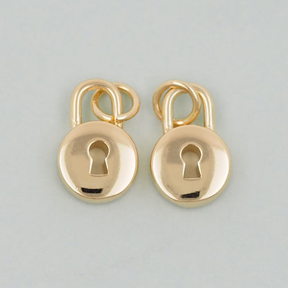 Gold Key Lock Charms,18K Gold Filled Key Pendant,Lock Charm Bracelet Necklace for DIY Jewelry Making Supply