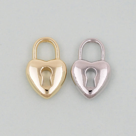 Gold Key Lock Charms,18K Gold Filled Key Pendant,Heart Lock Charm Bracelet Necklace for DIY Jewelry Making Supply