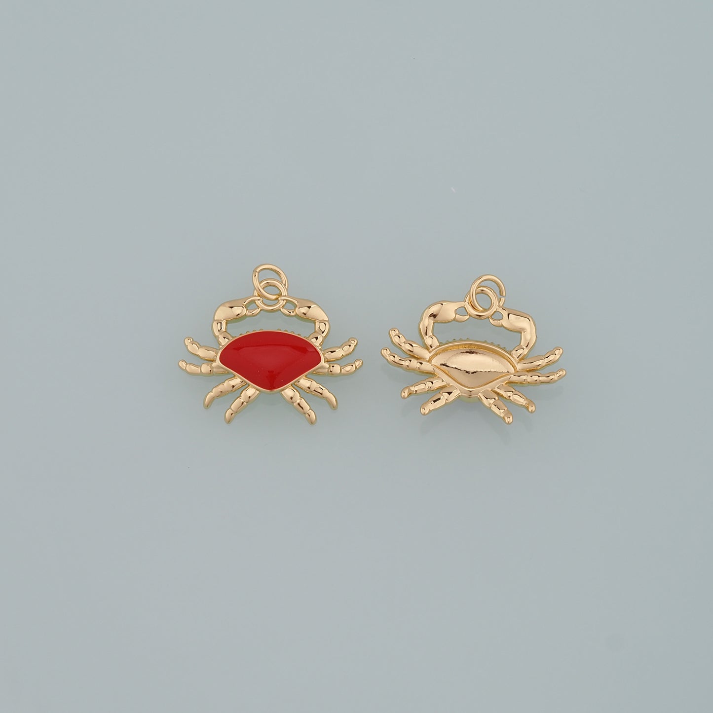 Gold Marine Life Charms,18K Gold Filled Crab Pendant,Enamel Crab Charms Bracelet Necklace for DIY Jewelry Making Supply
