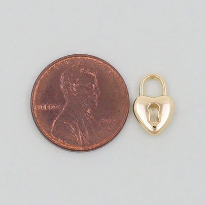 Gold Key Lock Charms,18K Gold Filled Key Pendant,Heart Lock Charm Bracelet Necklace for DIY Jewelry Making Supply